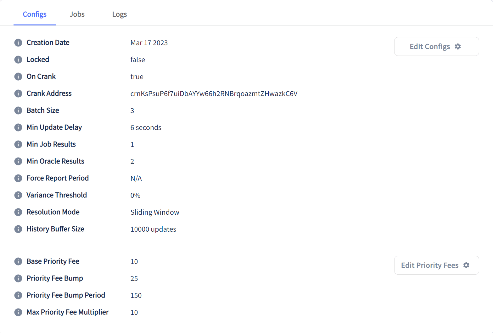 Oracle Configs